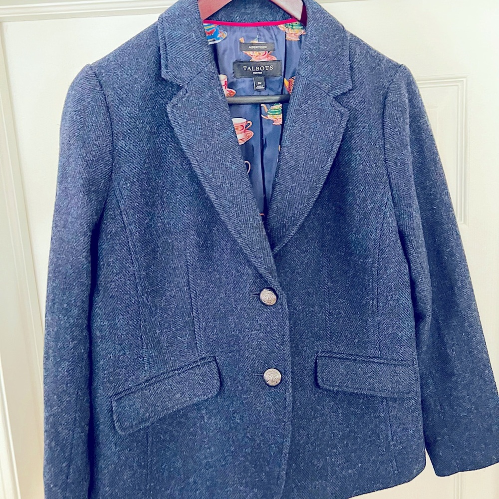 NWOT Talbots Blue Wool Blazer
